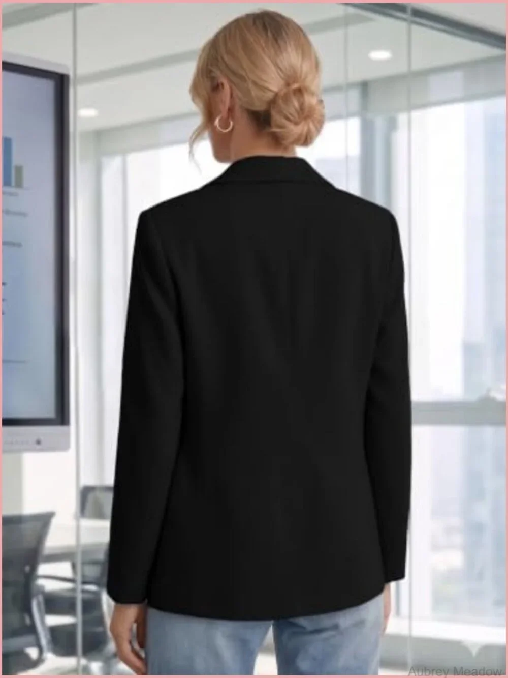 Casual Open Front Blazer Jacket - Lightweight Fully Lined Work Office Suit with